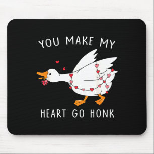 You Make My Heart Go Honk Valentine Goose Mouse Pad