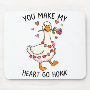 You Make My Heart Go Honk Valentine Goose Preppy Mouse Pad