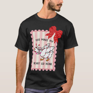 You Make My Heart Go Honk Valentine Goose Preppy S T-Shirt
