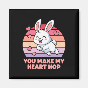 You Make My Heart Hop Cute Bunny Love  Magnet