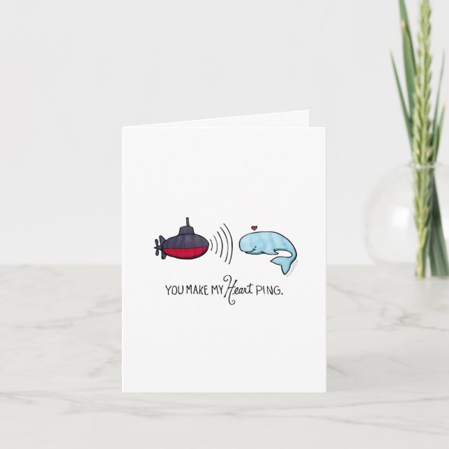 You Make My Heart Ping Note Card (Front)