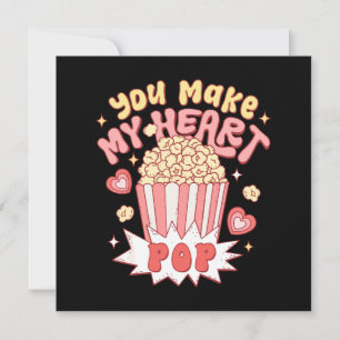 You Make My Heart Pop Funny Valentine's Day Invitation