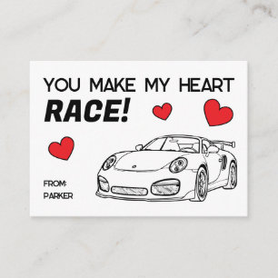 You Make My Heart Race Kids Valentine's Card