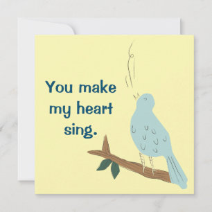 You Make My Heart Sing Bird Flat Greeting Card