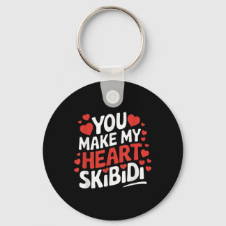 You Make My Heart Skibidi Valentines Day Men And W Keychain