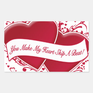 You Make My Heart Skip A Beat! Red Hearts Sticker