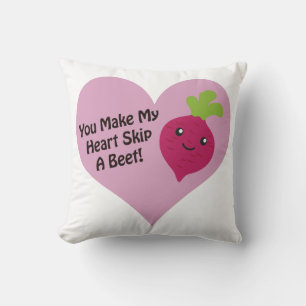 You Make My Heart Skip A Beet Throw Pillow