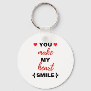 You Make My Heart Smile Black Keychain