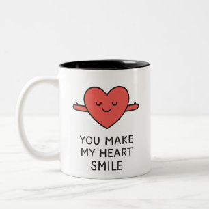 "YOU MAKE MY HEART SMILE" Cute Graphic Mug
