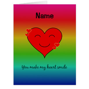 You make my heart smile rainbow add name