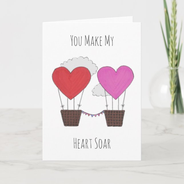 You Make My Heart Soar Valentine's Folding Card (Front)
