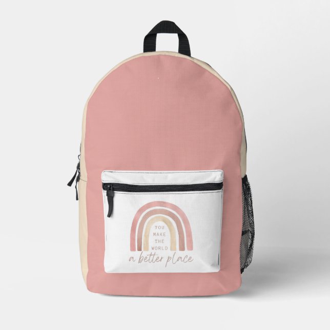 You Make The World Better Rainbow Backpack (Front)