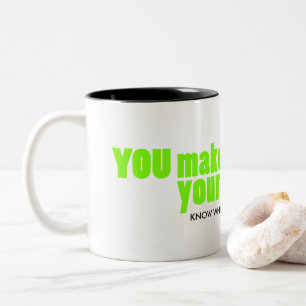 You make your own luck green shamrock custom Two-Tone coffee mug