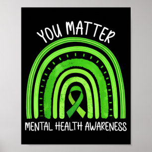You Matter in May We Wear Green Mental Health Poster