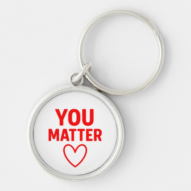 You Matter” Red Heart Positivity Keychain (Front)