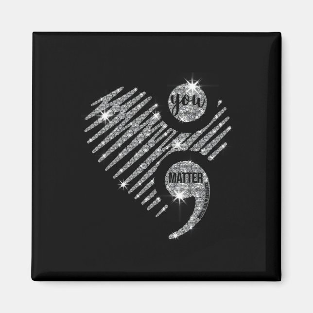 You Matter Semi Colon Heart Suicide Awareness Prev Magnet (Front)