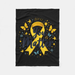 You Matther Suicide Prevention Awareness Yellow Ri Fleece Blanket