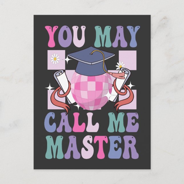 You May Call me Master Funny 2024 Graduation Gift  Invitation Postcard (Front)