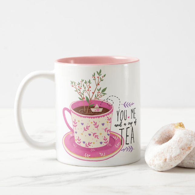 You Me And A Cup Of Tea Quote  (With Donut)