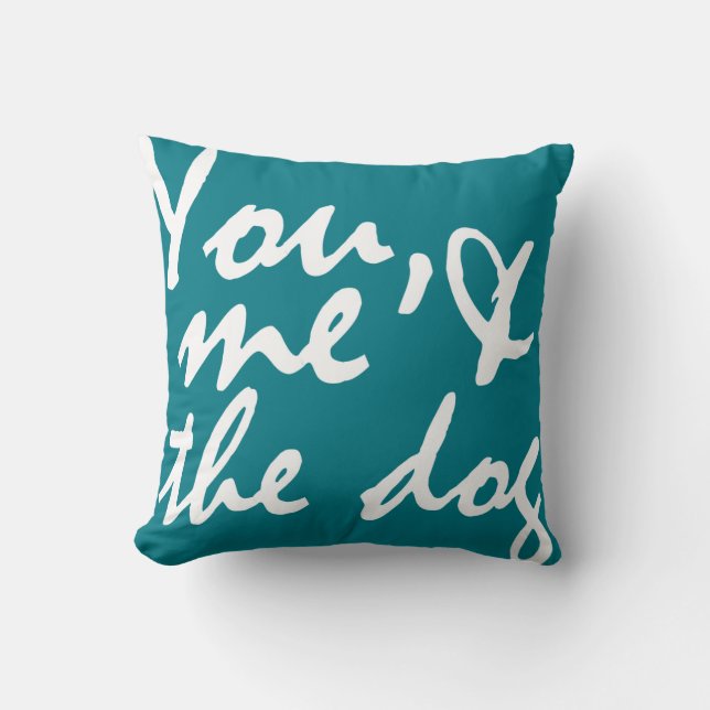 You, me and the dog - colourful throw pillow (Front)