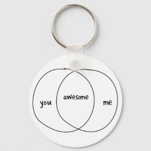You Me Awesome Venn Diagram Keychain