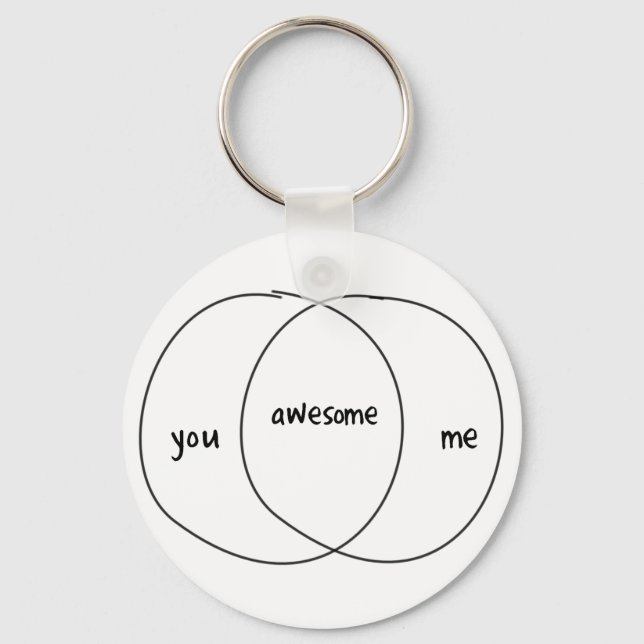 You Me Awesome Venn Diagram Keychain (Front)