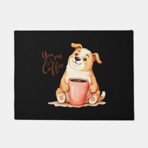 You & me Coffee - Cute Corgi & Cozy Brew Doormat