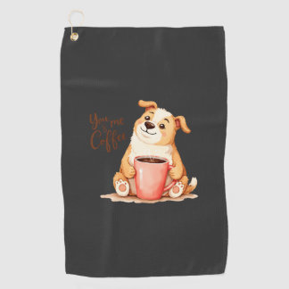 You & me Coffee - Cute Corgi & Cozy Brew Golf Towel