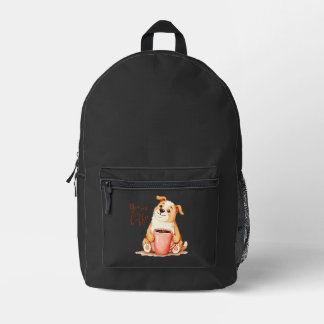 You & me Coffee - Cute Corgi & Cozy Brew Printed Backpack