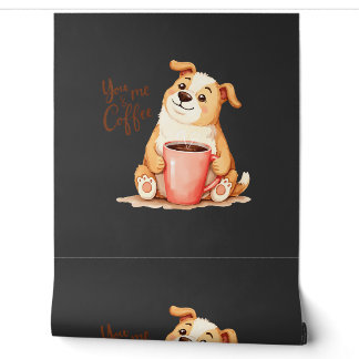 You & me Coffee - Cute Corgi & Cozy Brew Wallpaper