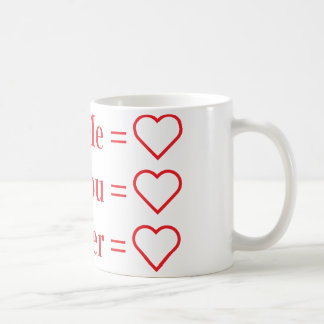 You + Me = ❤️ | Personalized Romantic Love Design Coffee Mug