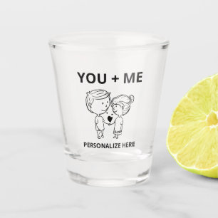 You + Me Personalized Shot Glass
