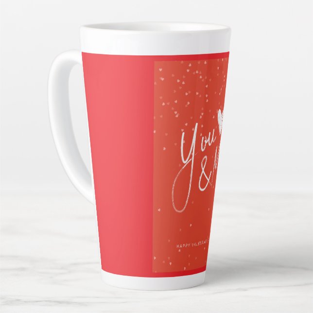 You & Me Red Romantic Coffee Mug (Left Angle)