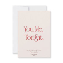 You. Me. Tonight. Valentine's Day Invitation Card