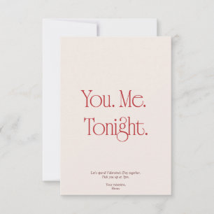 You. Me. Tonight. Valentine's Day Invitation Card