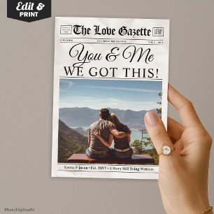 You & Me We Got This, Personalized Love Newspaper Holiday Card