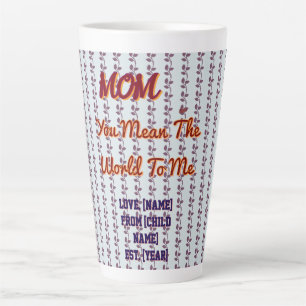 You Mean The World To Me Personalized Family Gift  Latte Mug