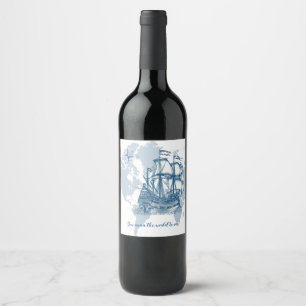 You Mean the World to Me Vintage Nautical Wine Lab Label