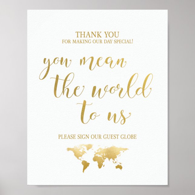 You Mean the World to Us | Globe Guest Book Sign (Front)
