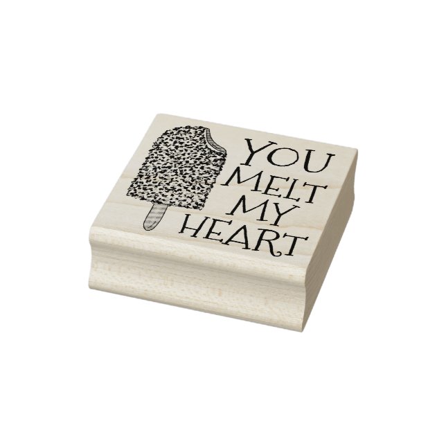 You Melt My Heart Valentine's Day Popsicle Rubber Stamp (Stamp)