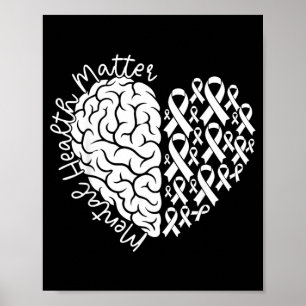 You Mental Health Awareness Inspirational Ribbon Poster
