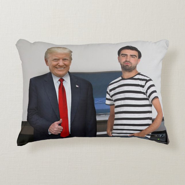 You Met President Donald Trump | Add Your Photo Accent Pillow (Front)