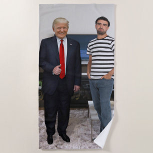 You Met President Donald Trump Add Your Photo Beach Towel