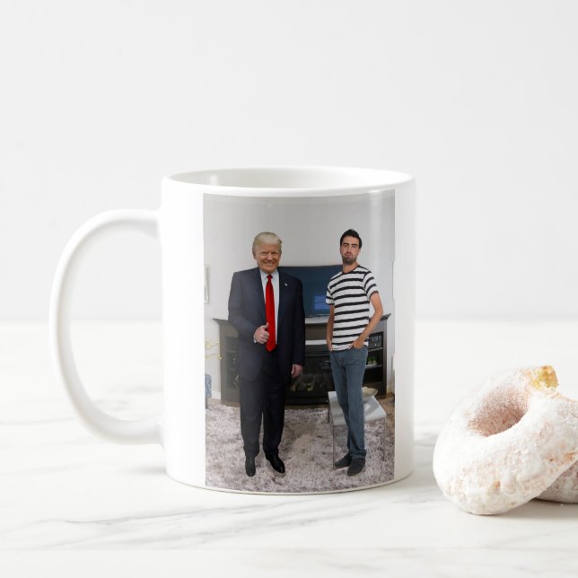 You Met President Donald Trump | Add Your Photo Coffee Mug (With Donut)