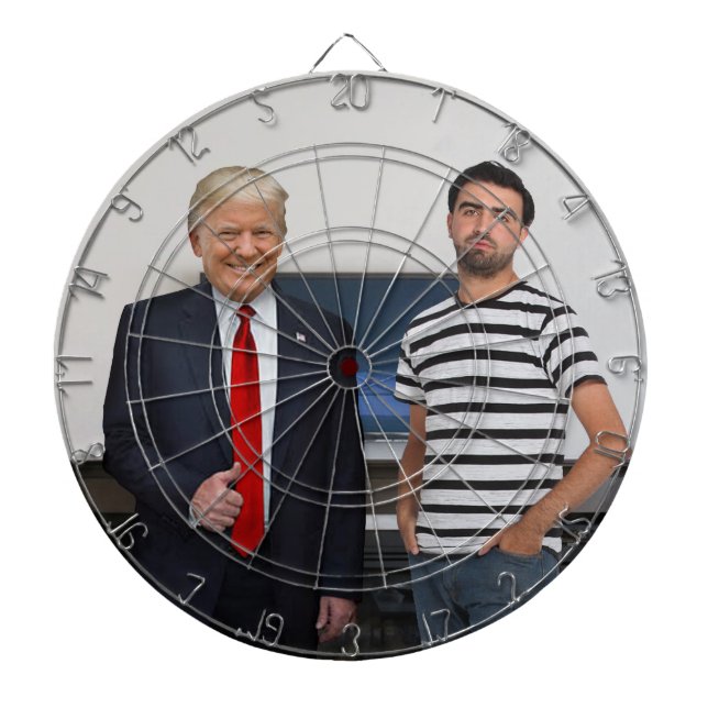 You Met President Donald Trump | Add Your Photo Dartboard (Front)