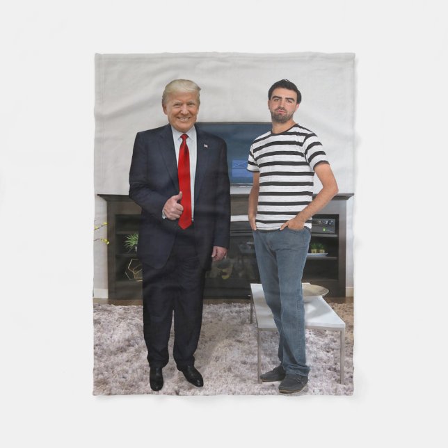 You Met President Donald Trump | Add Your Photo Fleece Blanket (Front)