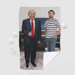 You Met President Donald Trump   Add Your Photo Golf Towel