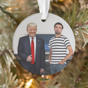 You Met President Donald Trump   Add Your Photo Ornament