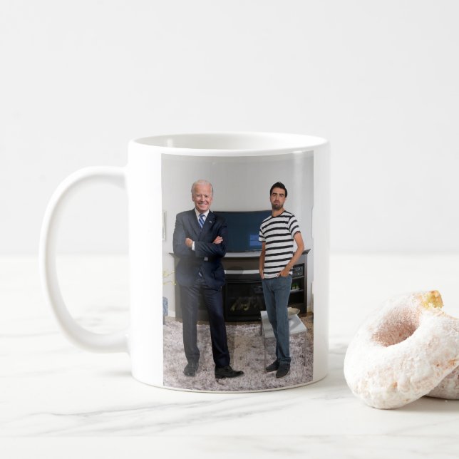 You Met President Joe Biden | Add Your Photo Coffee Mug (With Donut)