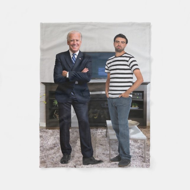 You Met President Joe Biden | Add Your Photo Fleece Blanket (Front)
